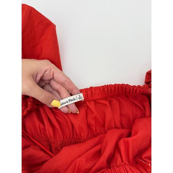 A&F Emerson Red Puff Sleeve Mini Dress - Size Small - Picture 3 of 4